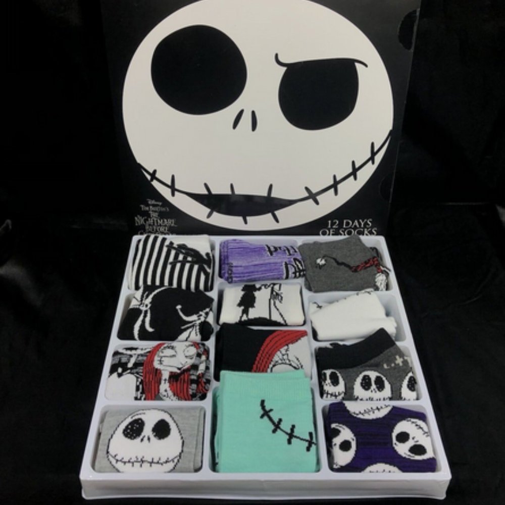 Disney Unisex-Adult's Nightmare Before Christmas 12 Days Advent Box Socks